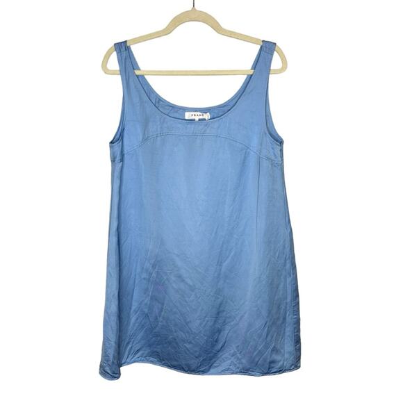 NWT Frame Scoop Neck Micro Flare Dress in Blue - Picture 3 of 13